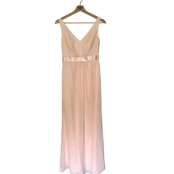 david's bridal blush pink dress David's Bridal Jewel Strapless Tulle Beaded Lace Blush Pink Wedding Dress